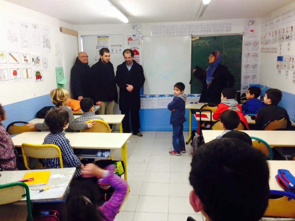 Visite du maire adjoint à l'enseignement d'Aubervilliers